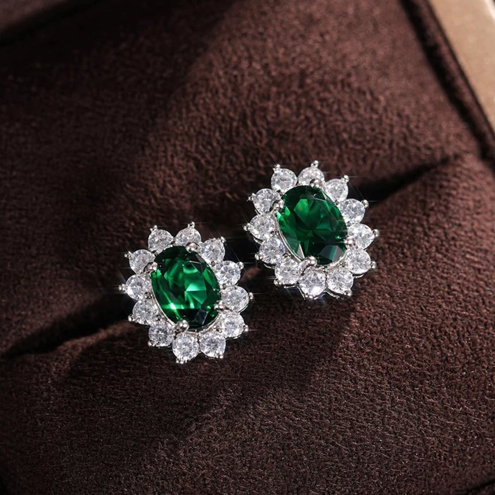 Royalty Repulica Princess Diana Celebrity Inspired Real Blue Sapphire Stud Earri